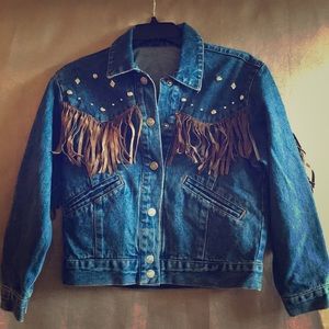 Kids fringed jean jacket